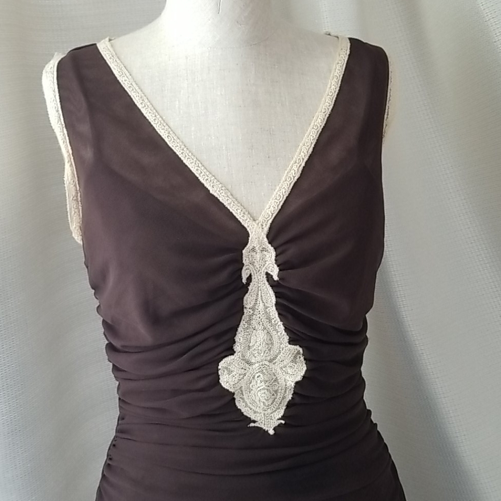 Brown & cream knitted dress